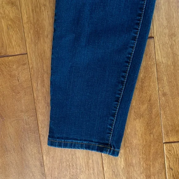 Adrienne Vittadini Blue Skinny Ankle Jeans Size 12 Mid Rise Classic Nautical - Picture 7 of 12